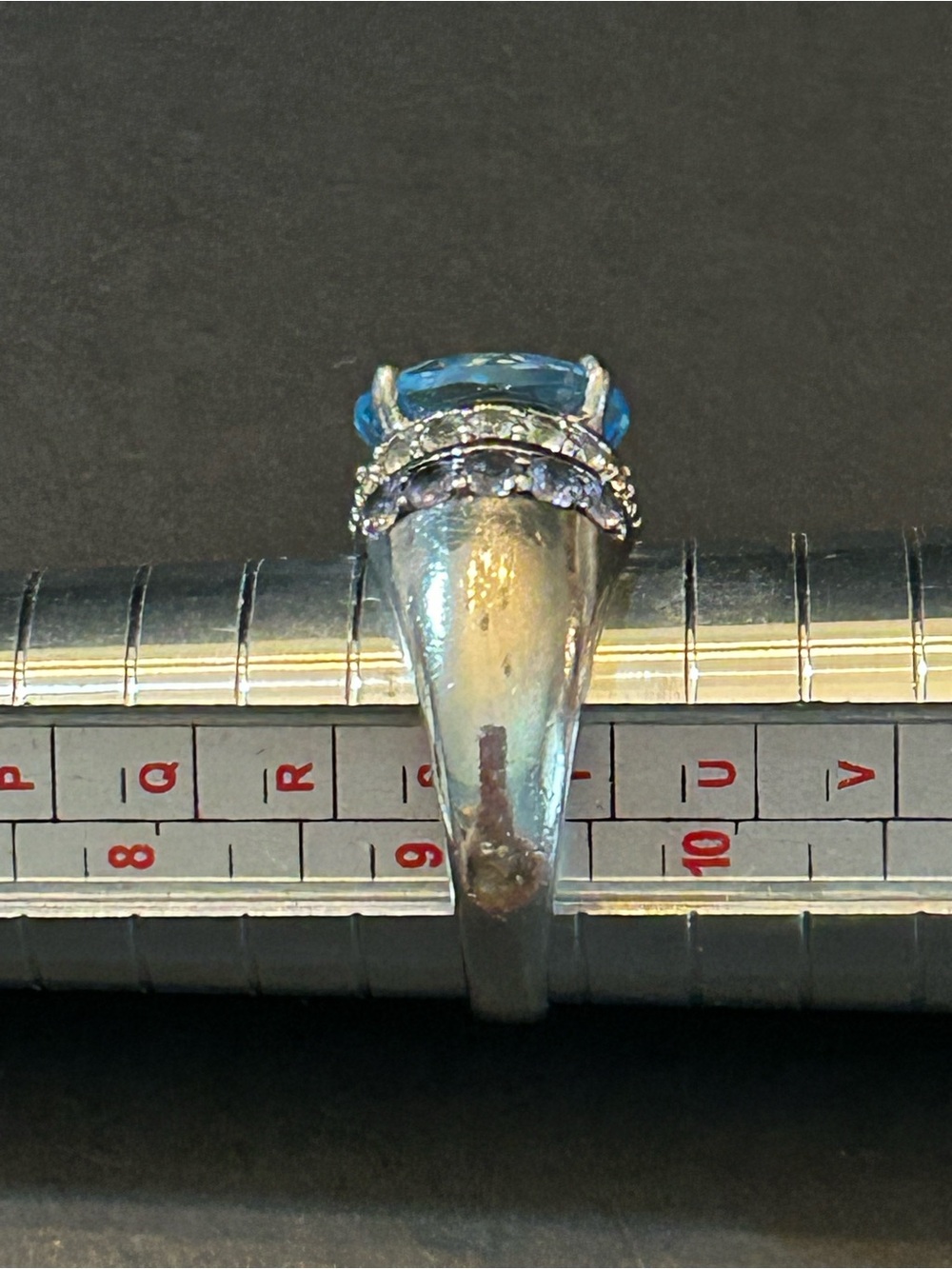 6.37CT Blue Topaz & .58CT Tanzanite w/.42CT White Topaz 925 Sterling Silver Ring - Picture 4 of 15